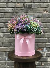 Цветочная композиция из Гипсофила и Розы в шляпной коробке #REPLACE_PRED# Ярцево