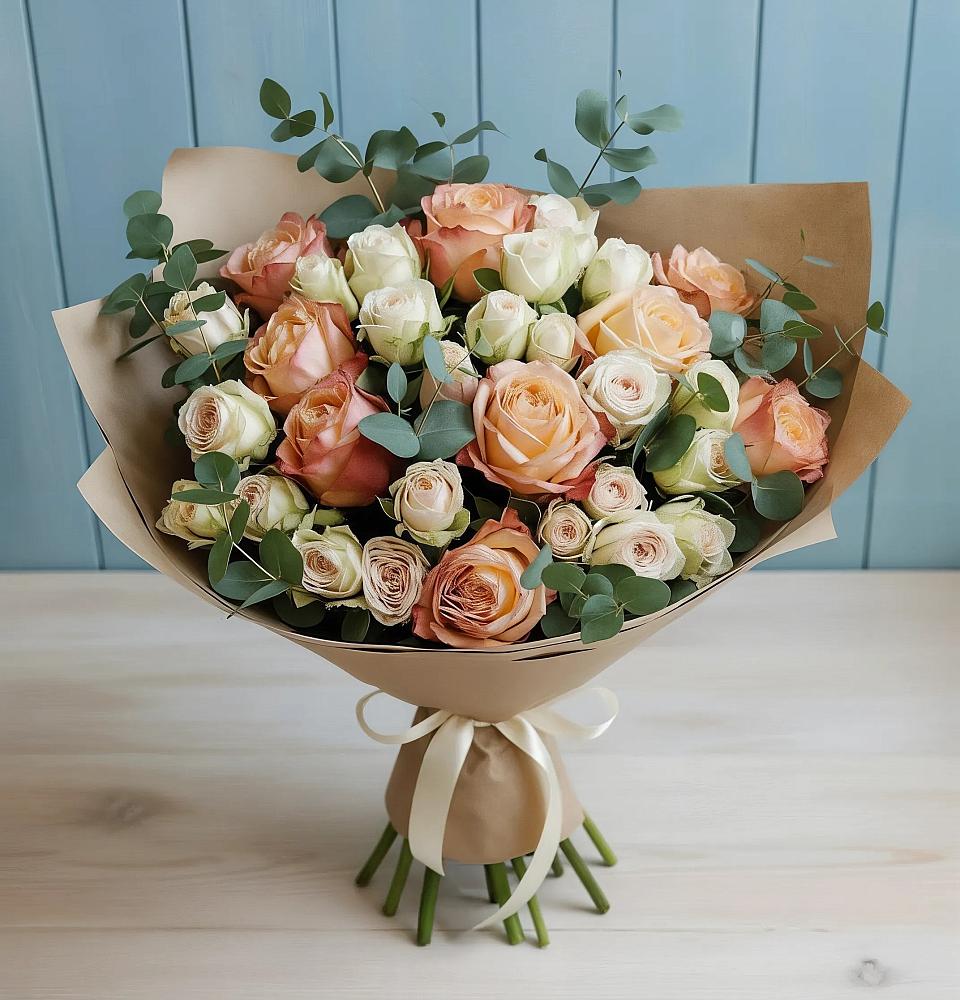 Букет цветов из: Альстромерии и Розы в Ярцево