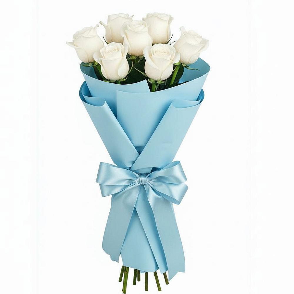 Букет 7 белых роз Проуд в Ярцево