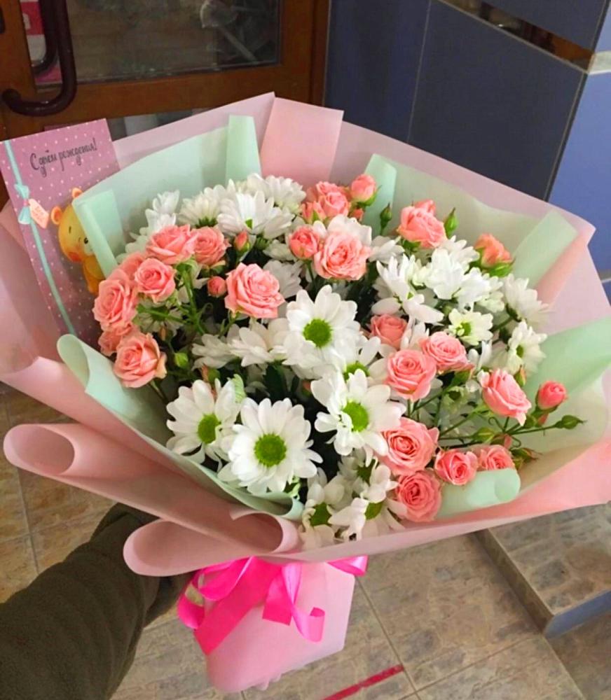 Букет цветов из: Розы и Хризантемы в Ярцево