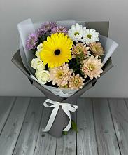 Букет цветов из:  Розы, Герберы и Хризантемы в Ярцево