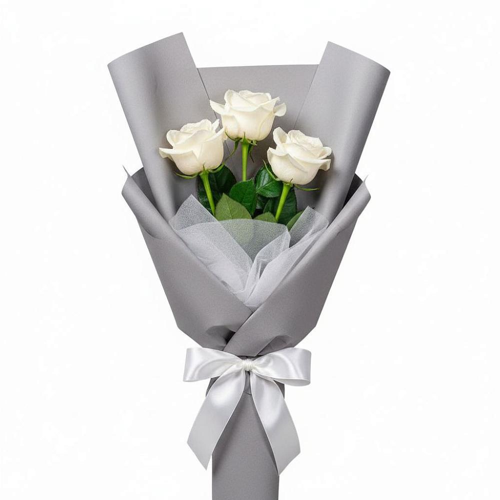 Букет 3 белые розы в Ярцево