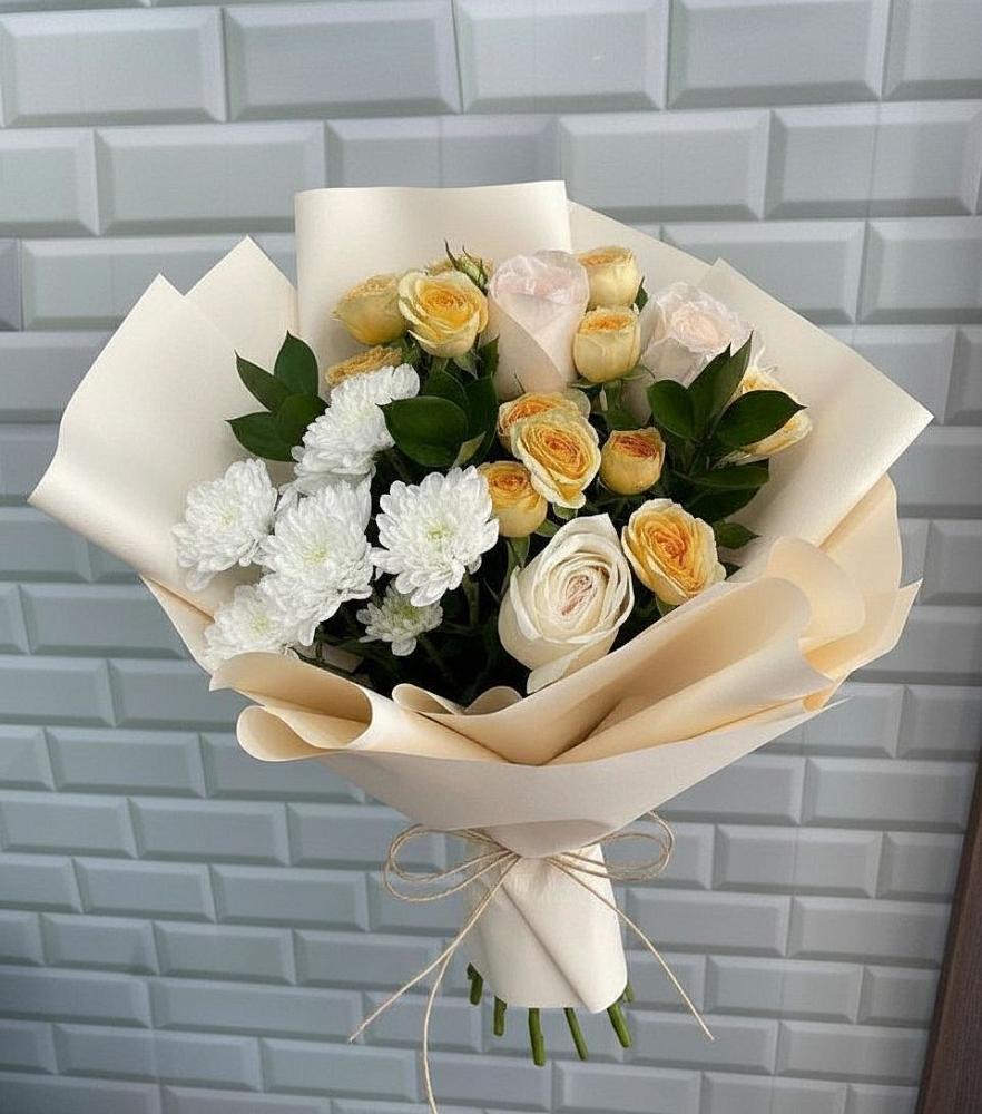 Букет цветов из: Розы и Хризантемы в Ярцево