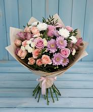 Букет цветов из:  Хризантемы, Розы и Альстромерии #REPLACE_PRED# Ярцево