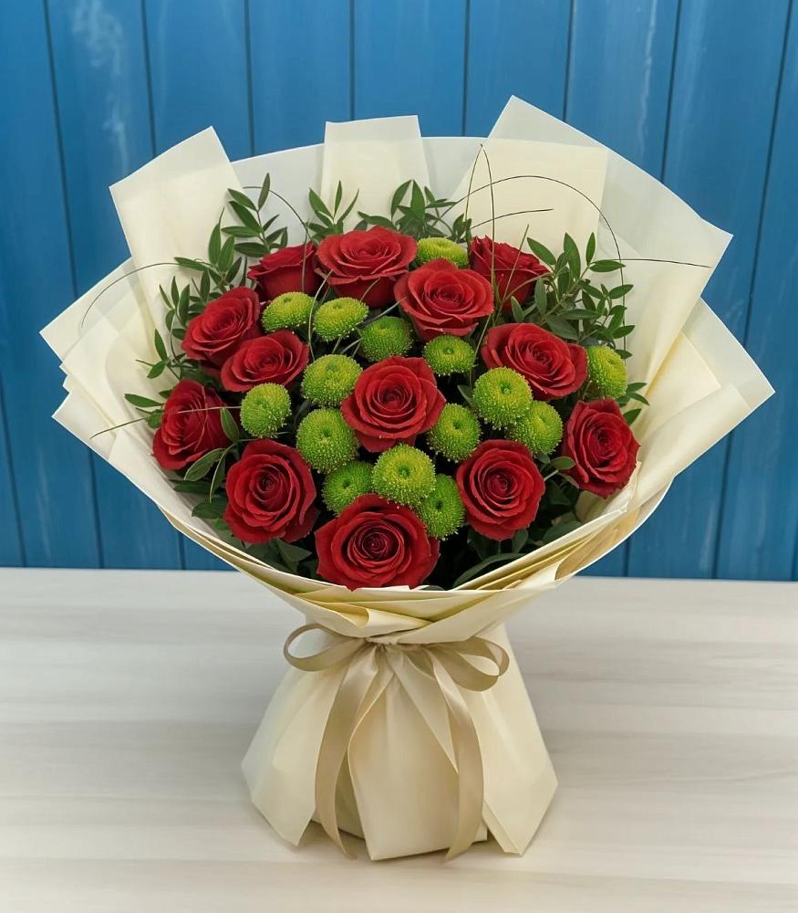 Букет цветов из: Розы и Хризантемы в Ярцево