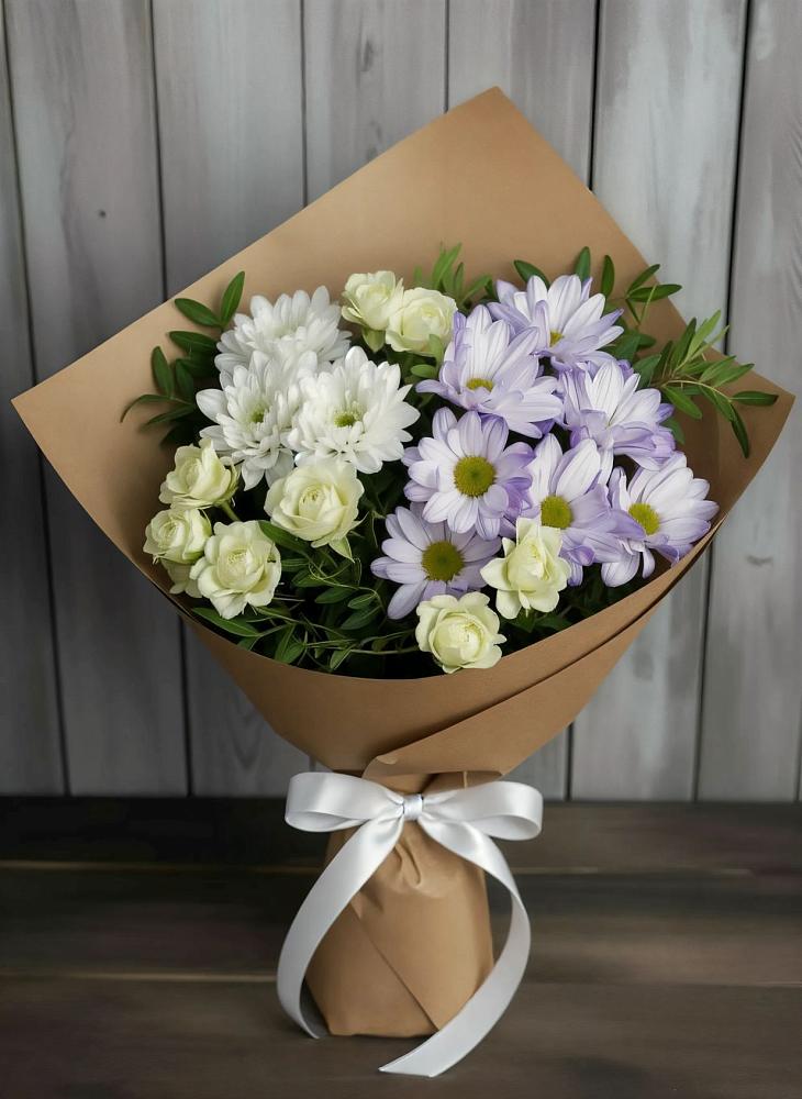 Букет цветов из: Хризантемы и Розы в Ярцево